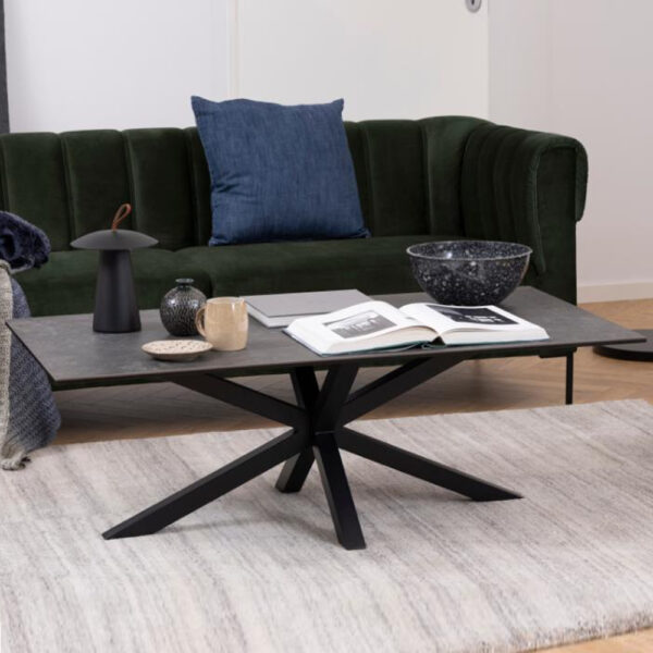 Hyeres Ceramic Rectangular Coffee Table In Black Fairbanks
