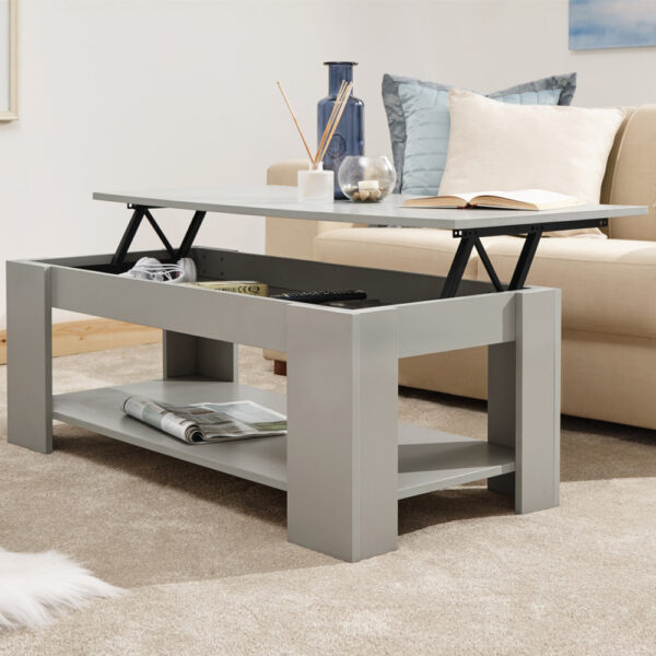 Liphook Wooden Lift Up Coffee Table In Grey