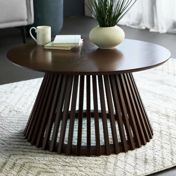 Orono Wooden Round Coffee Table - Dark Brown