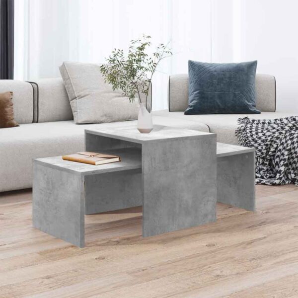 Dubuque Wooden Nesting Coffee Tables Set - Concrete Grey
