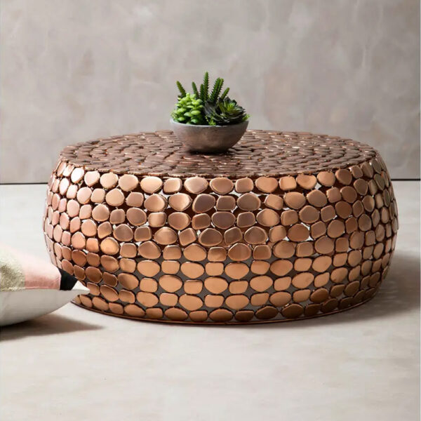 Telluride Metal Pebble Coffee Table In Gold