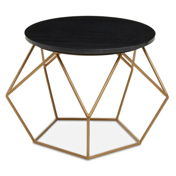 Valrico Black Marble Top Coffee Table With Gold Frame