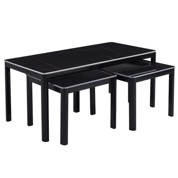 Arta Sintered Stone Nesting Coffee Tables In Black
