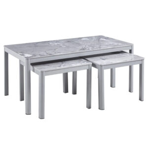 Arta Sintered Stone Nesting Coffee Tables In Grey