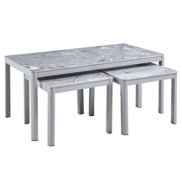 Arta Sintered Stone Nesting Coffee Tables In Grey