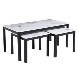 Arta Sintered Stone Nesting Coffee Tables In White