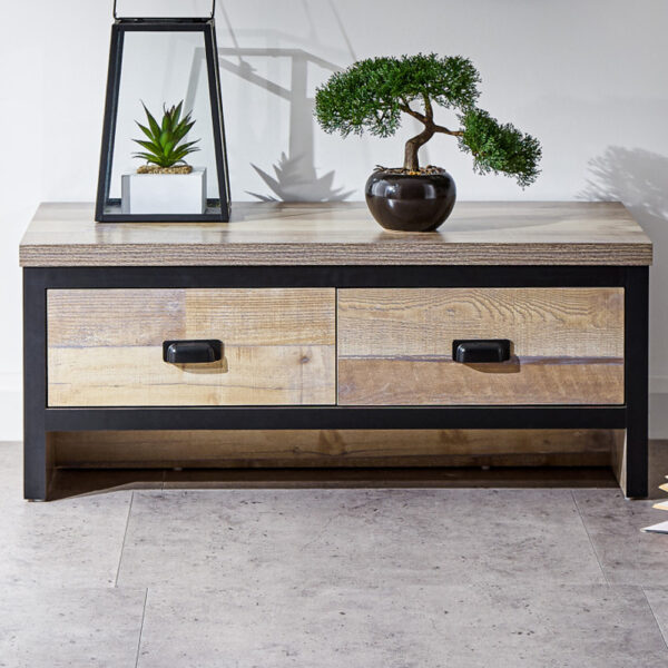 Balcombe Wooden Coffee Table With 4 Drawers - Oak