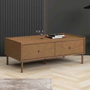 Ilford Wooden Coffee Table With 2 Drawers In Light Oak