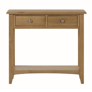 Kamiah Wooden Console Table With 2 Drawers In Oak