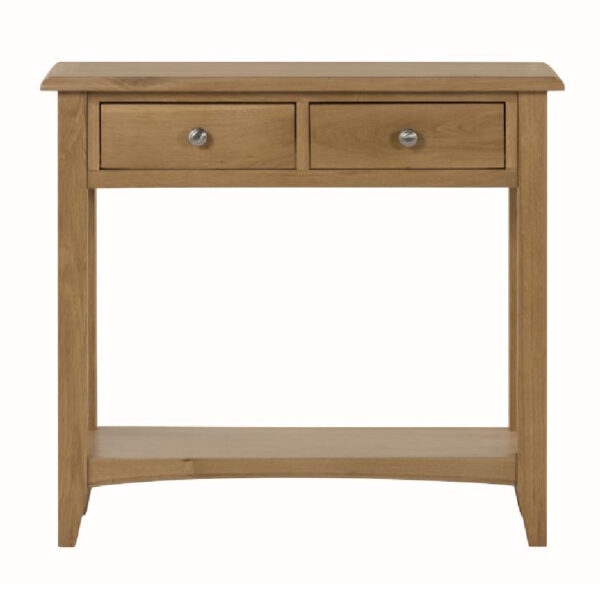 Kamiah Wooden Console Table With 2 Drawers In Oak
