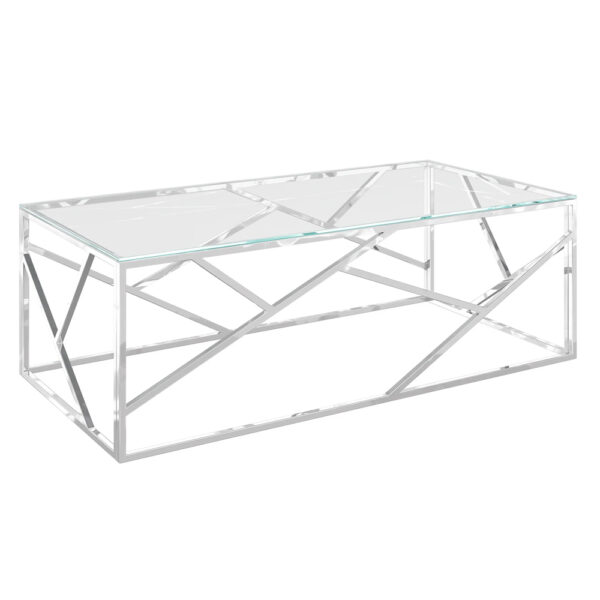 Keizer Clear Glass Coffee Table With Chrome Frame