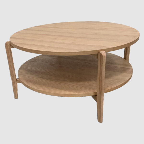 Adrian Wooden Round Coffee Table In Natural