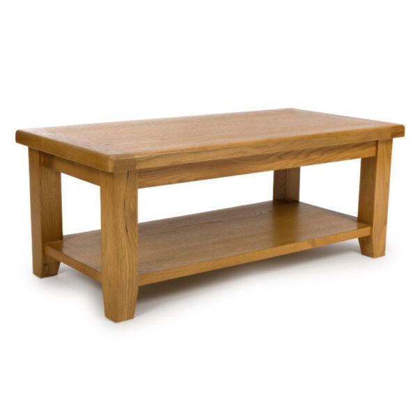 Hewitt Large Wooden Rectangular Coffee Table In Rustic Oak