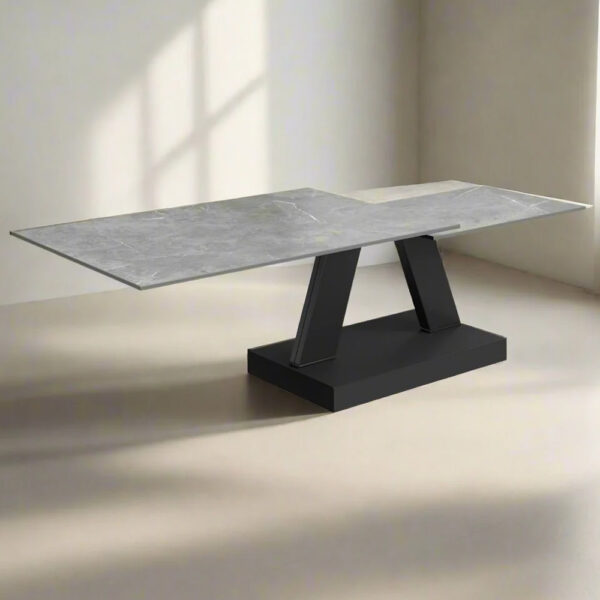 Spartanburg Sintered Stone Ceramic Coffee Table In Matte Grey