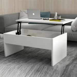 Vensaro Wooden Coffee Table With Storage In White