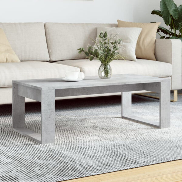 Aponka 102cm Wooden Coffee Table - Concrete Grey