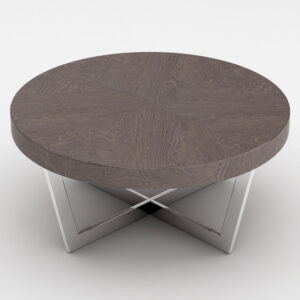 Napoli High Gloss Round Coffee Table With Steel Base In Acorn