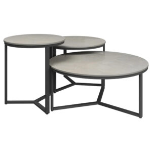 Rome Ceramic Nesting Coffee Tables In Grey