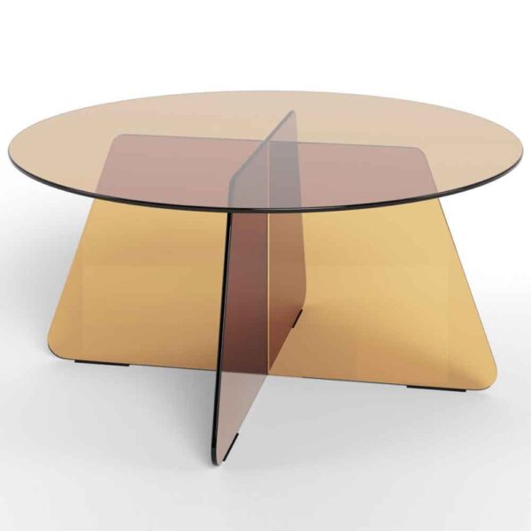 Selbyville Glass Round Coffee Table - Brown