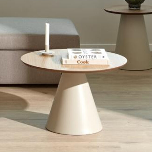 Stanford Medium Wooden Coffee Table With Grey Base In Matt Oak